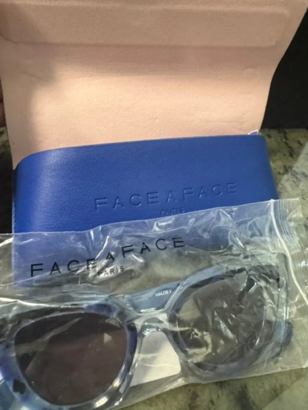Face à Face Halos 1 Sunglasses Blue Crystal, 47-22-145 NWT/Case - Free Shipping!